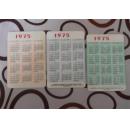 1975年年历片3张合售