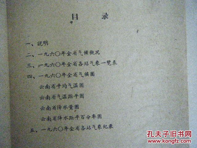 云南省气象纪录年报（1960）