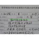 名人手札【纵横】(中国书协会员,淮北市美协主席，名誉主席)<安徽省美协第四次代表大会登记表>