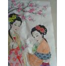阎文才（闻墨、岩松）：画：东方双丽（白山市硬笔书法家协会理事，中华英模文化促进会理事。中国书画名家研究会副理事长，中国青少年艺术大赛评委。）