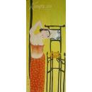（上海女画家）真迹，保真，包真) ，著名女画家，人物，工笔重彩，《 梳妆.....》，尺寸：【作品规格】60厘米×30厘米