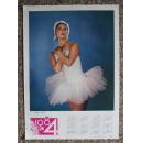 1984年单页年历画，摄影芭蕾舞天鹅湖