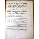 1773年全皮精装三卷本《培根哲学文集》Bacon: The Philosophical Works. Methodized, and made English, from the Originals