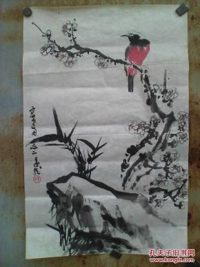 孙墨龙国画一幅 花鸟画 尺寸68X44CM