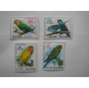 朝鲜2008年鹦鹉原胶新票4枚完整全套(227)小瑕疵