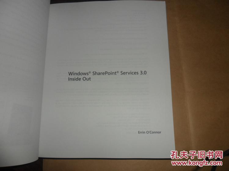 Windows® SharePoint® Services 3.0 Inside Out(英文原版）含光盘