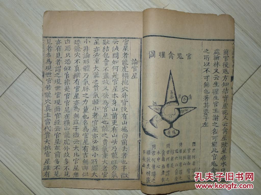 220.清代精写刻本《重刊人子须知资孝地理心学统宗卷》一册，书口有“人子须知资孝书”和“砂法卷之五”， 版画非常多【银邑山人 徐善继 徐善述 同著 门人 涂元良 参録】25.7*15.8大开本