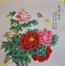 中央美院凌雪老师作品《花开富贵》名家工笔(宫庭)画是收藏和馈赠亲友之首选礼品[未裱66㎝×66㎝]