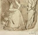 匈牙利艺术家Marcel Vertes (1895 - 1961)情色蚀刻版画，签名，28,4 x 23,4 cm。