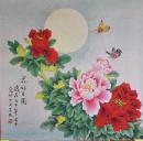 中央美院凌雪老师作品《花好月圆》工笔(宫廷)画是收藏及馈赠亲友首选之礼品[未裱66×64cm]