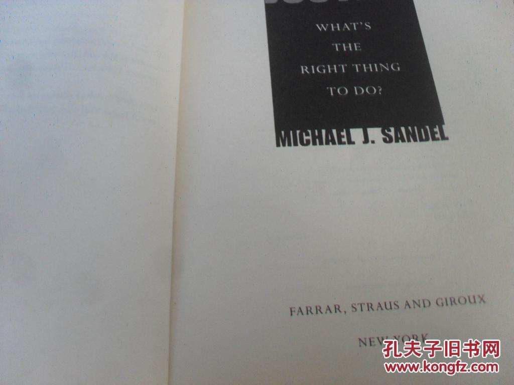 英文                     正义：做什么正确的事情？         Justice: What's the Right Thing to Do?