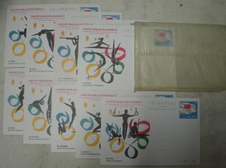 中国在第23届奥运会获金质奖章纪念，明信片共8张看描述，可单卖