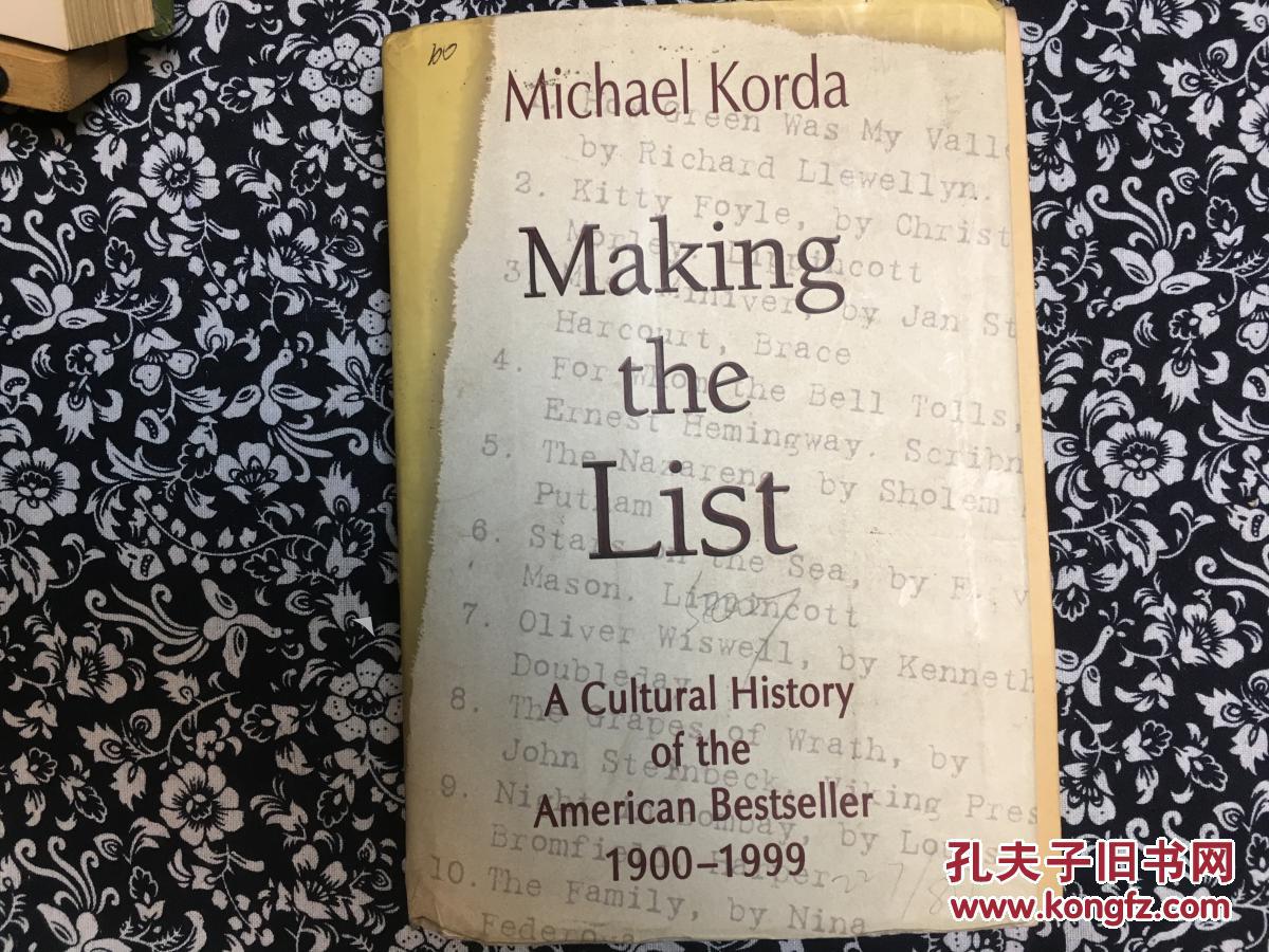 Making the List— A Cultural  History of the American Bestseller 1900-1999  二十世纪美国畅销书文化史  布脊烫金 16开精装本