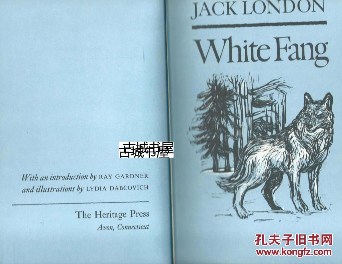 杰克·伦敦名著《白牙》Lydia Dabcovich黑白版画插图，1973年文物出版