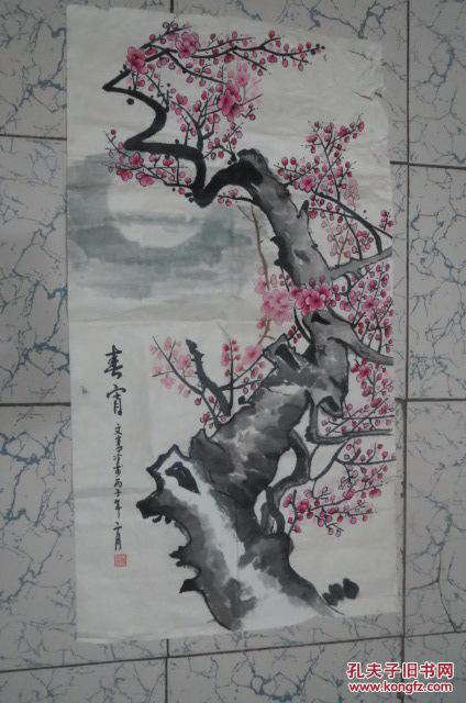 劉文青中國畫;春霄作品一件