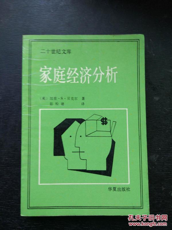 家庭经济分析 二十世纪文库 私藏厚册好品 一版一印近9品