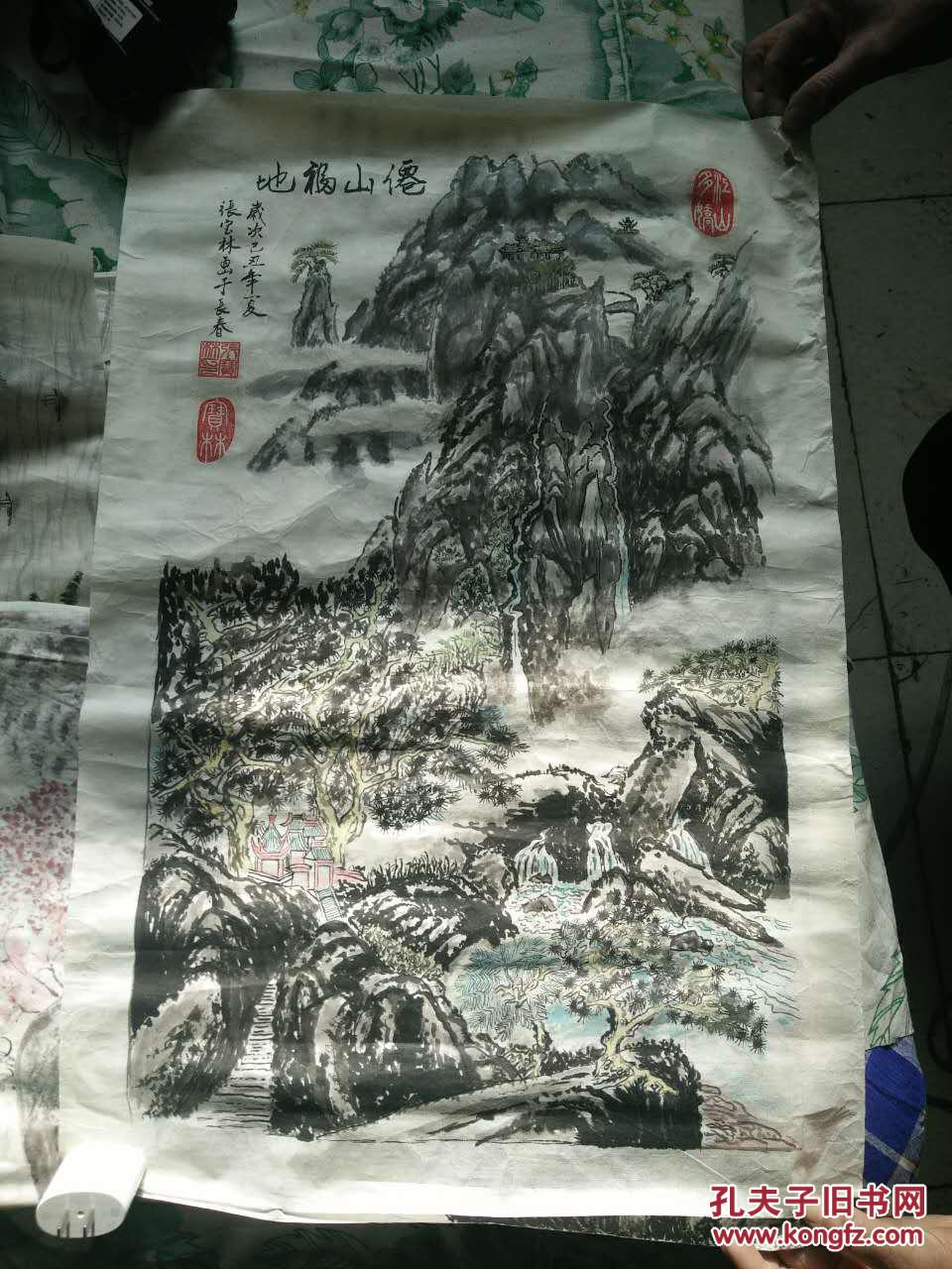 张宝林山水画 画心67X46