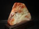 【感谢石友支持 代友出一批藏品】文玩！文房佳品 寿山石巧色醉红芙蓉石深山访友摆件 色彩浓郁 石性稳定 放置于博古架或置于案头 倍增雅气 送人收藏佳品
