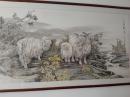 中国美术家协会会员孙茂祥工笔画《三羊开泰》（一）