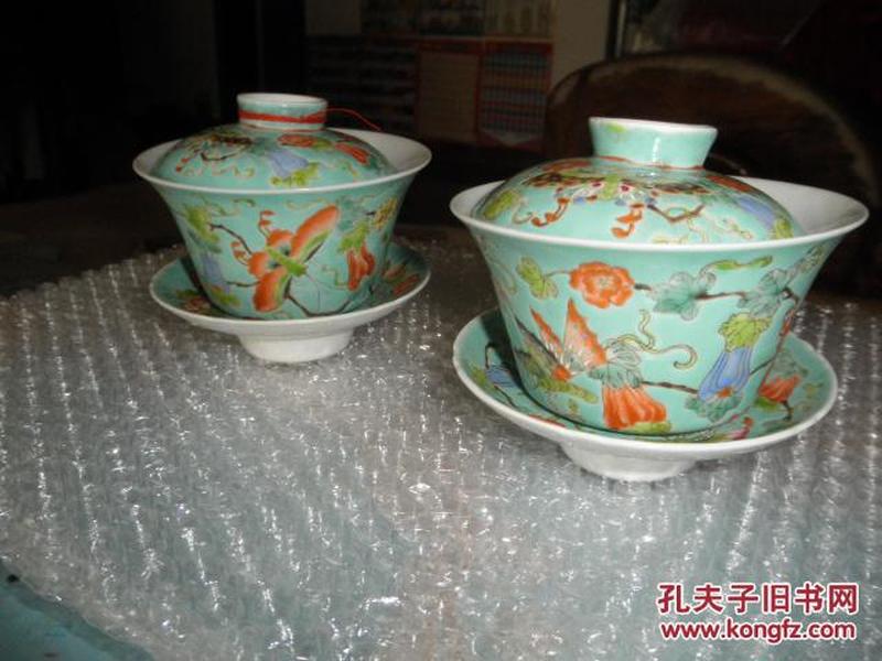 【镇店之宝】大清光绪年制粉彩瓷器《花卉图茶具》两套六件一组