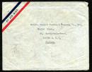 ☆. 1946年上海航空寄丹麦、贴民孙像四枚、销10月25日上海戳
