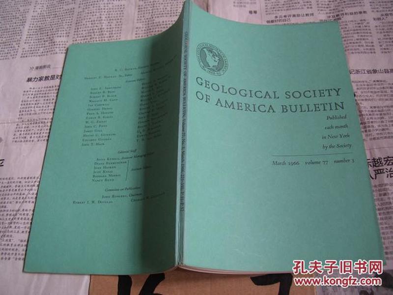 GEOLOGICAL SOCIETY OF AMERICA BULLETIN ：March   1966  volume  77  number  3【美国地质学会通报】