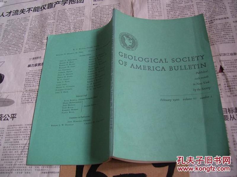 GEOLOGICAL SOCIETY OF AMERICA BULLETIN ：February   1966  volume  77  number  2【美国地质学会通报】