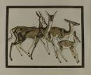 著名的奥地利艺术家路德维希海因里希Jungnickel原始版画 《鹿 》