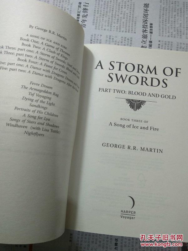A Storm of Swords 2: Blood and Gold  冰与火之歌/权利游戏    英文正版