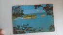 镜泊湖八大景之一 珍珠门明信片 带4分海南风光邮票