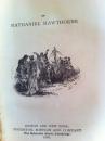 1889年Nathaniel Hawthorne‘s works霍桑文集，1/4皮封，三边大理石纹蘸花口，内附版画插图和霍桑手迹复件，英文原版，共九册