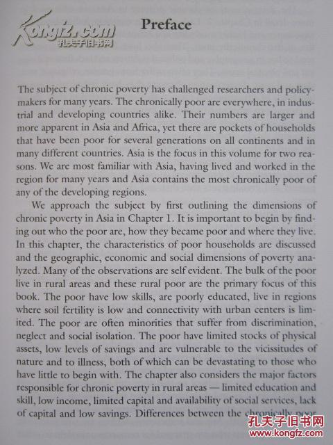 Chronic Poverty in Asia: Causes, Consequences and Policies（货号TJ）亚洲的长期贫困：原因、后果和政策