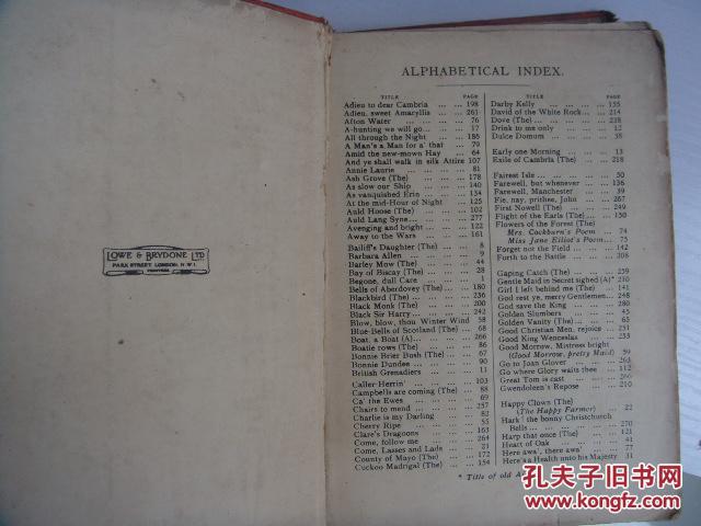 THE NATIONAL SONG BOOK:A complete collection of the folk-songs,carols, and rounds   清未(1906)  英国出版