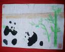 温磊创作的《熊猫宝宝》（宣纸原作，非印品；其尺寸大小为：宽51厘米，高34厘米）