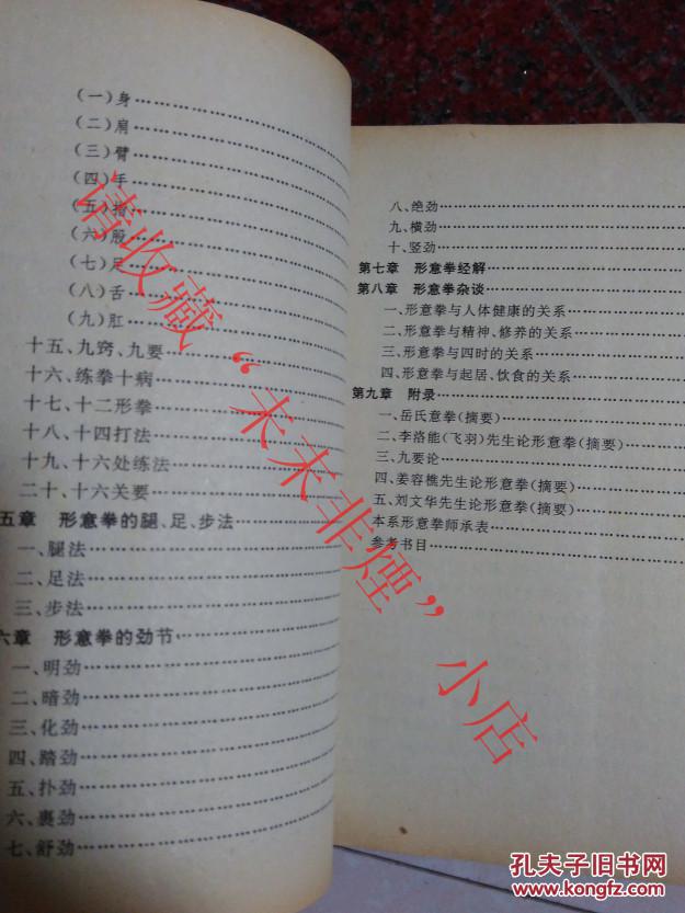 正版原版 形意拳理论研究 曹志清 1988年 297页 8品相