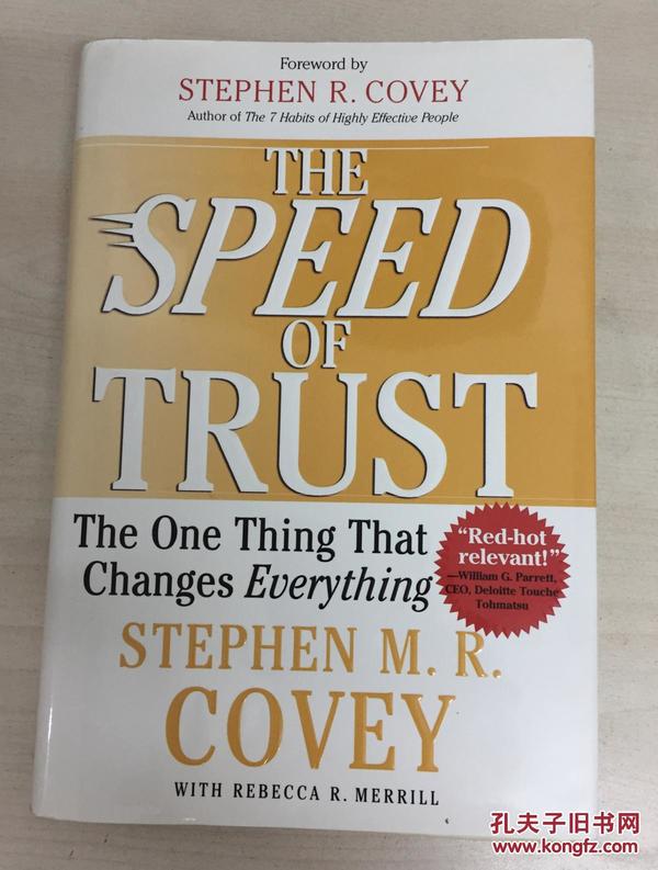 The SPEED of Trust：The One Thing that Changes Everything