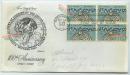 1963年美国国家科学院建立一百周年纪念首日实寄纪念封，贴四方联邮票。它是美国科学界最高水平的四大学术机构（美国国家科学院、美国国家工程院、美国国家医学院、美国国家自然基金会）之一。