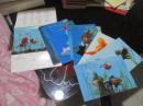 明信片：金鱼  8张    中国世界语出版社  4种语言   5-4号柜