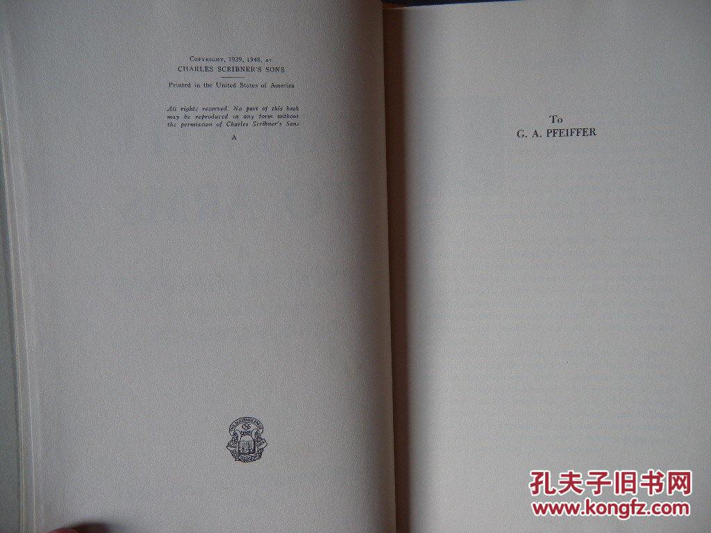 海明威名著《 永别了，武器   》 Daniel Rasmusson插图版，1948年纽约出版，24开精装