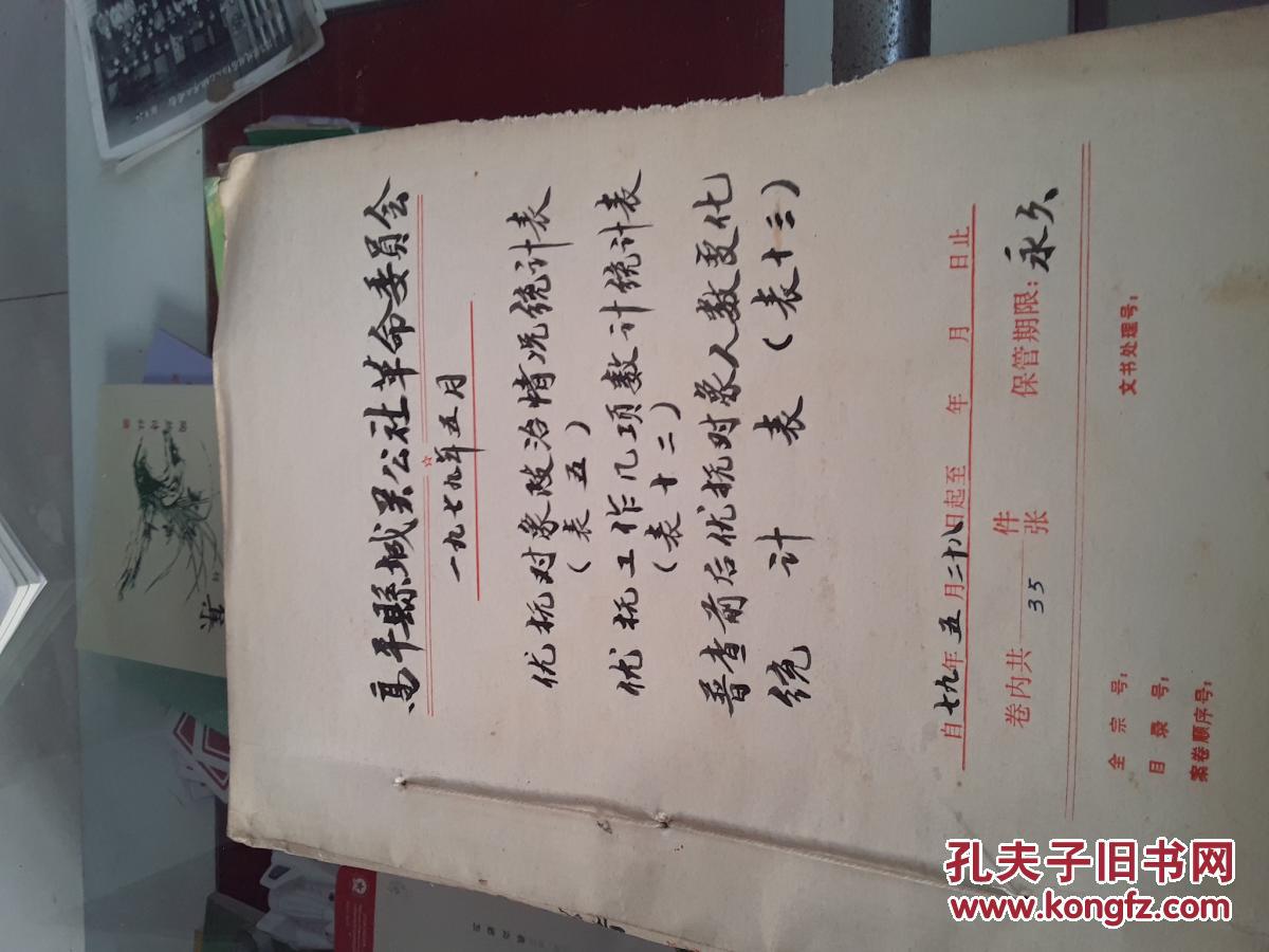 高平城关人民公社革命委员会优抚对象政治情况统计表等