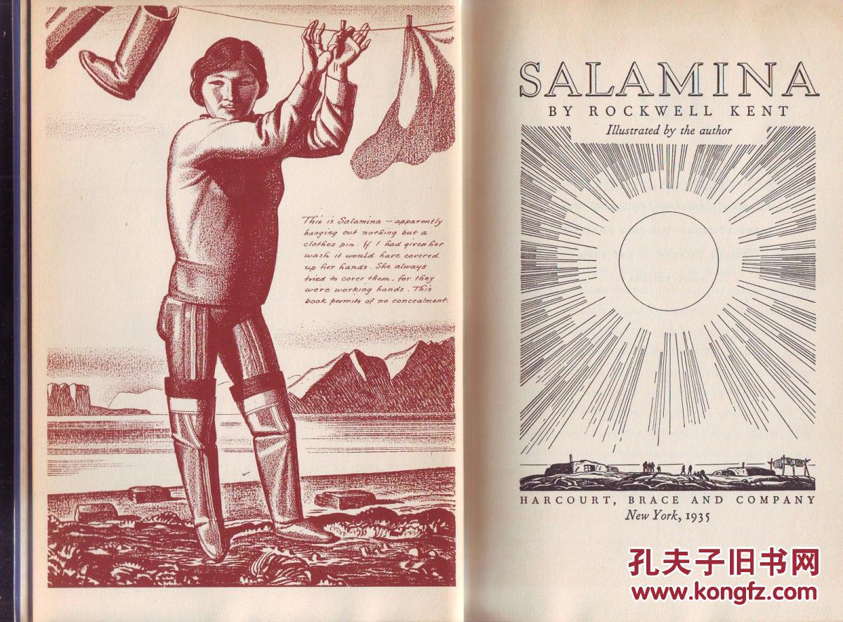 罗克韦尔.肯特著《SALAMINA 》23幅整版版画，精装24开336页