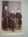 CDV老照片，约1860至1900年,英国伦敦Charles J.Palmer  照相馆儿童合影（三个小帅哥），尺寸10x6cm，好品，CDV106
