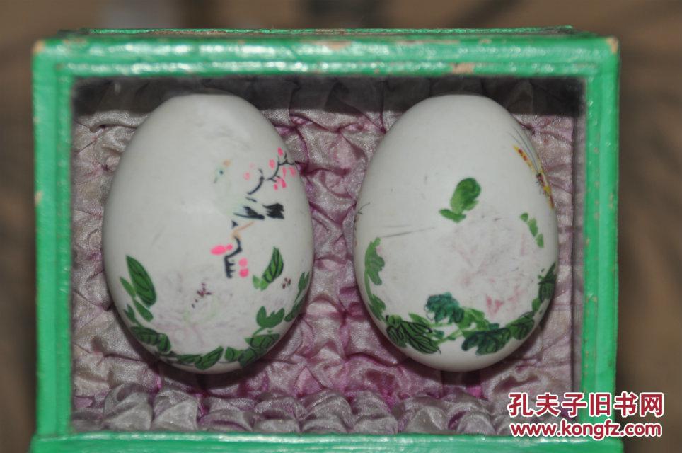 解放初期粉彩蛋绘摆件（本网孤品！ 非常难得！真的蛋壳。长11.5cm，宽5.5cm，高13cm）