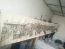 惠禅 炭笔画的教子横幅长卷 尺寸455X60 议价