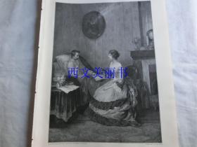 【现货 包邮】1900年木刻版画《海因里希·海涅》德国著名抒情诗人和散文家  代表作品：《罗曼采罗》、《佛罗伦萨之夜》、《游记》（Heinrich Heine） 尺寸约41*29厘米（货号 18022）