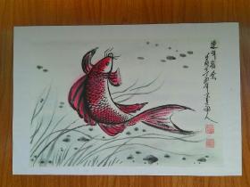 甘凤豪国画手绘作品..连年有余