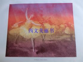 【现货 包邮】1890年彩色平版印刷画《首席女舞者》（Prima ballerina）尺寸约41*29厘米（货号18020）