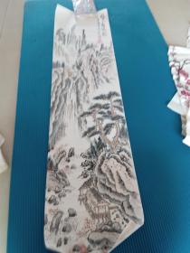 朱向铭 绘山水国画 1幅，133*34公分，保真