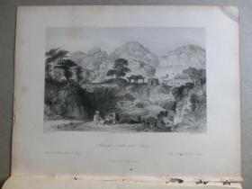 【现货 包邮】《厦门，古墓》1843年钢版画 托马斯-阿罗姆 （Thomas Allom）作品 尺寸约27 × 20.3厘米  （货号200416）