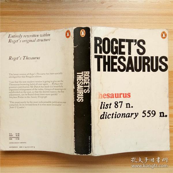 Roget's Thesaurus of English Words and Phrases：150th Anniversary Edition